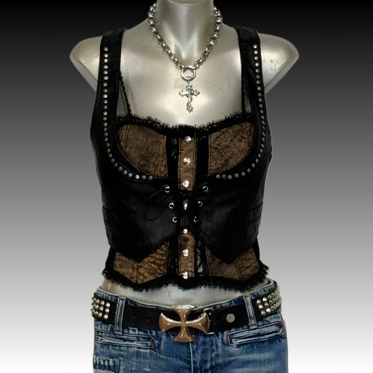 Leather Studded Vest