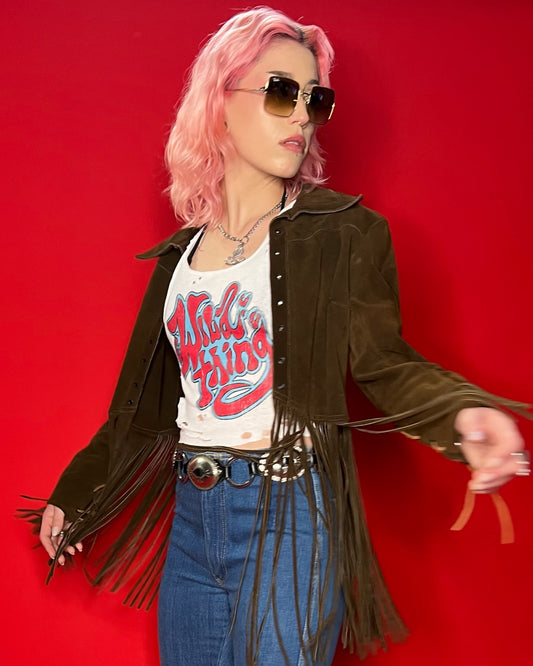 1970s SUEDE TASSEL JACKET / TOP