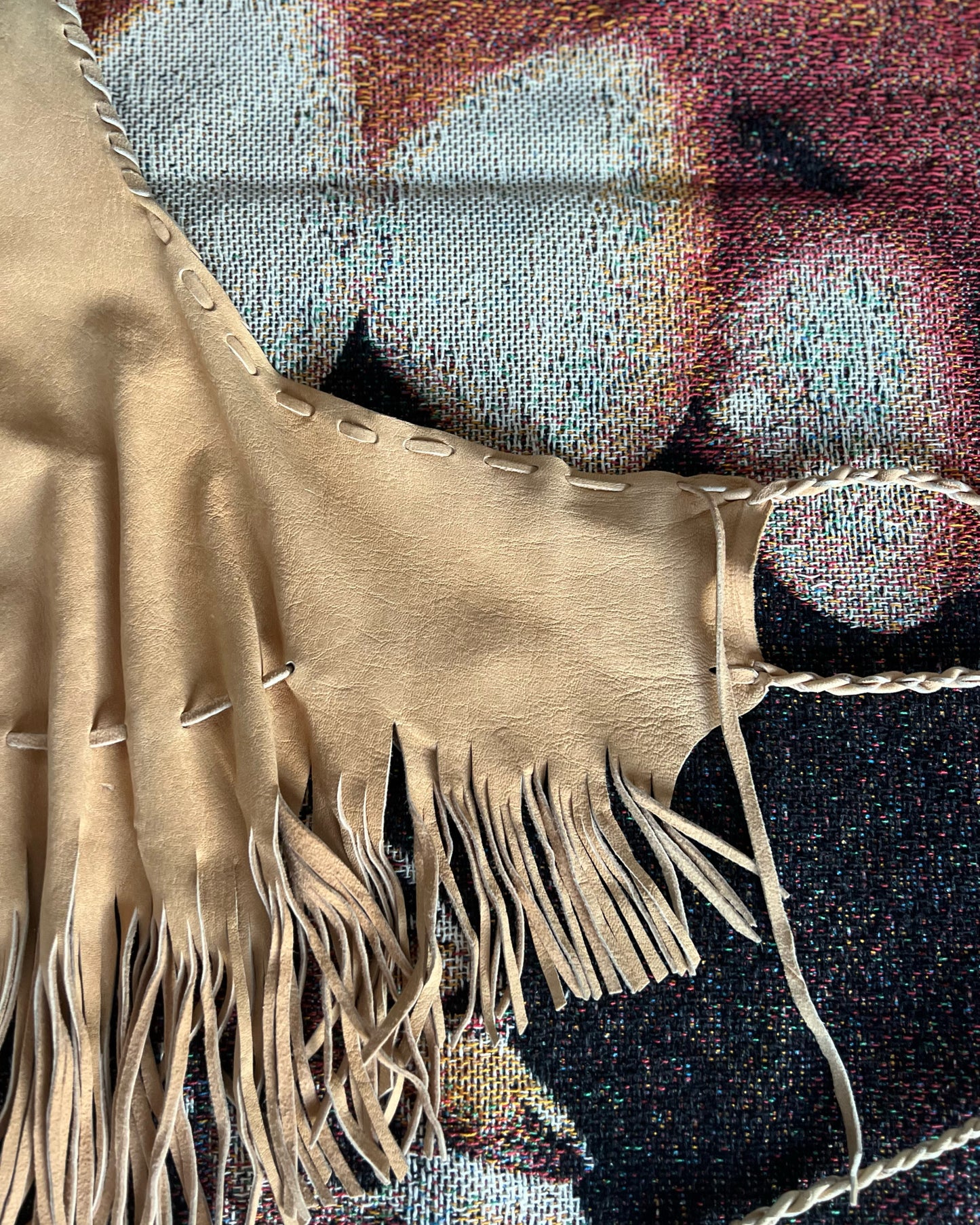 VINTAGE SUEDE LEATHER HALTER TOP