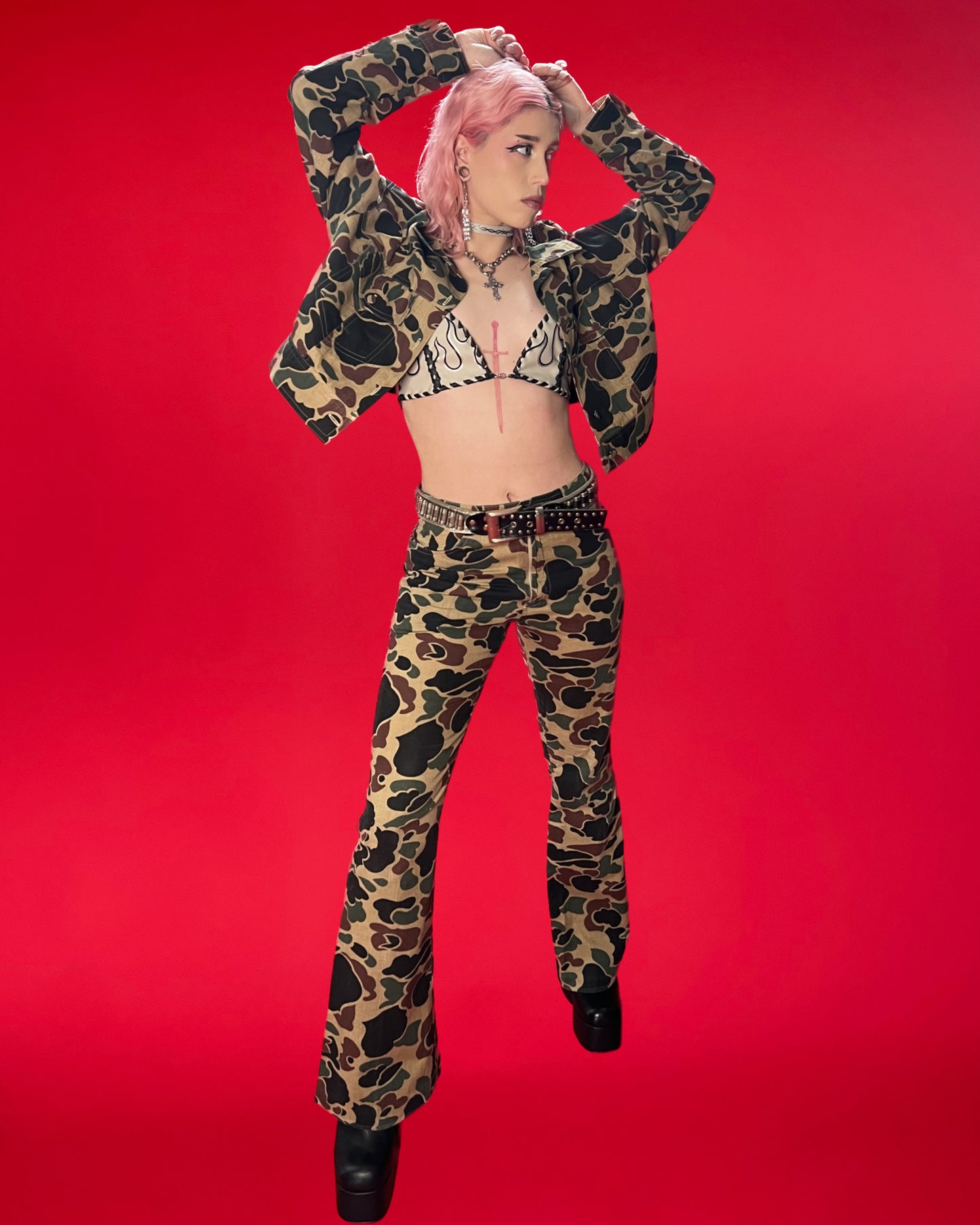 VINTAGE ONE OF A KIND CAMOUFLAGE SUIT