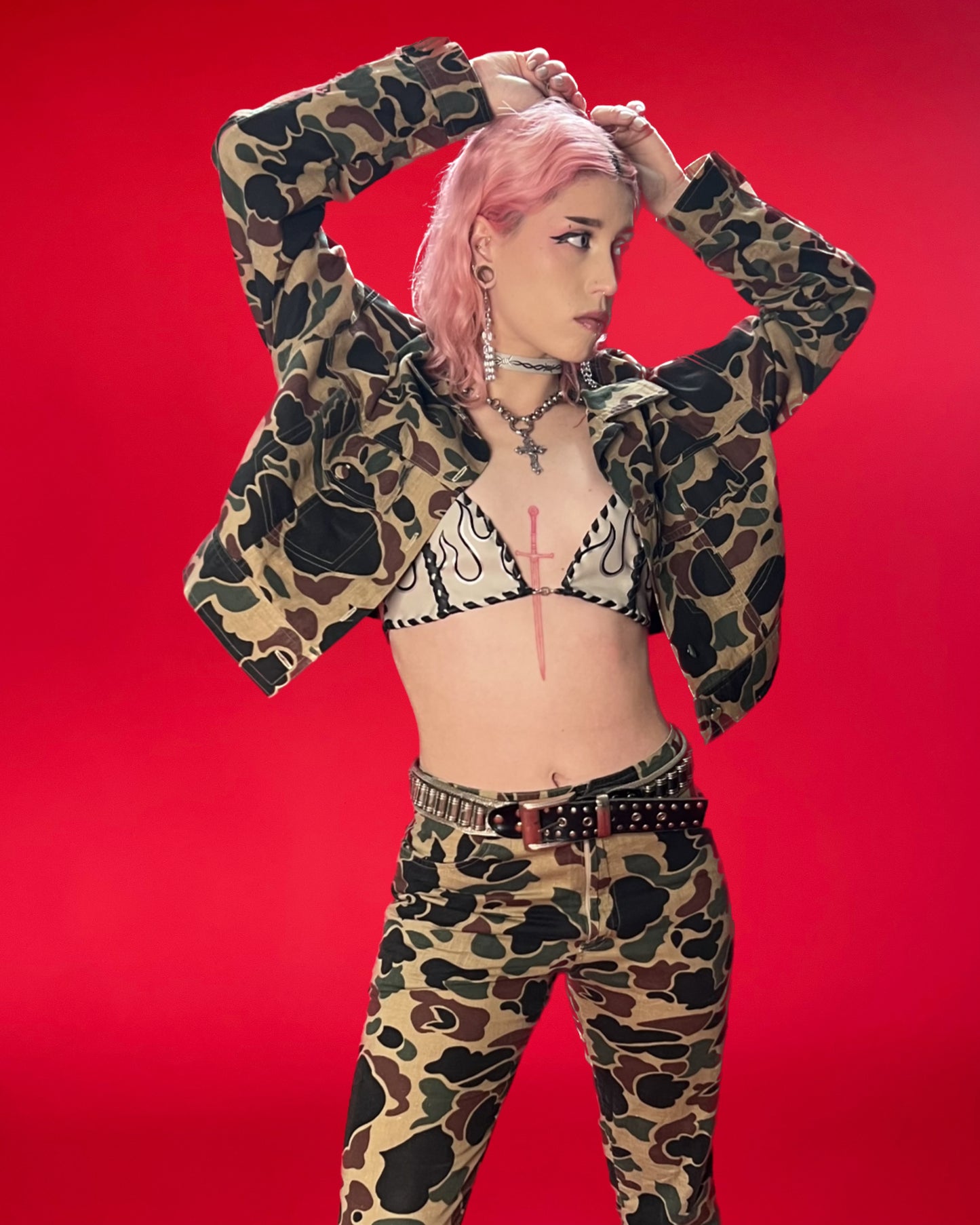 VINTAGE ONE OF A KIND CAMOUFLAGE SUIT