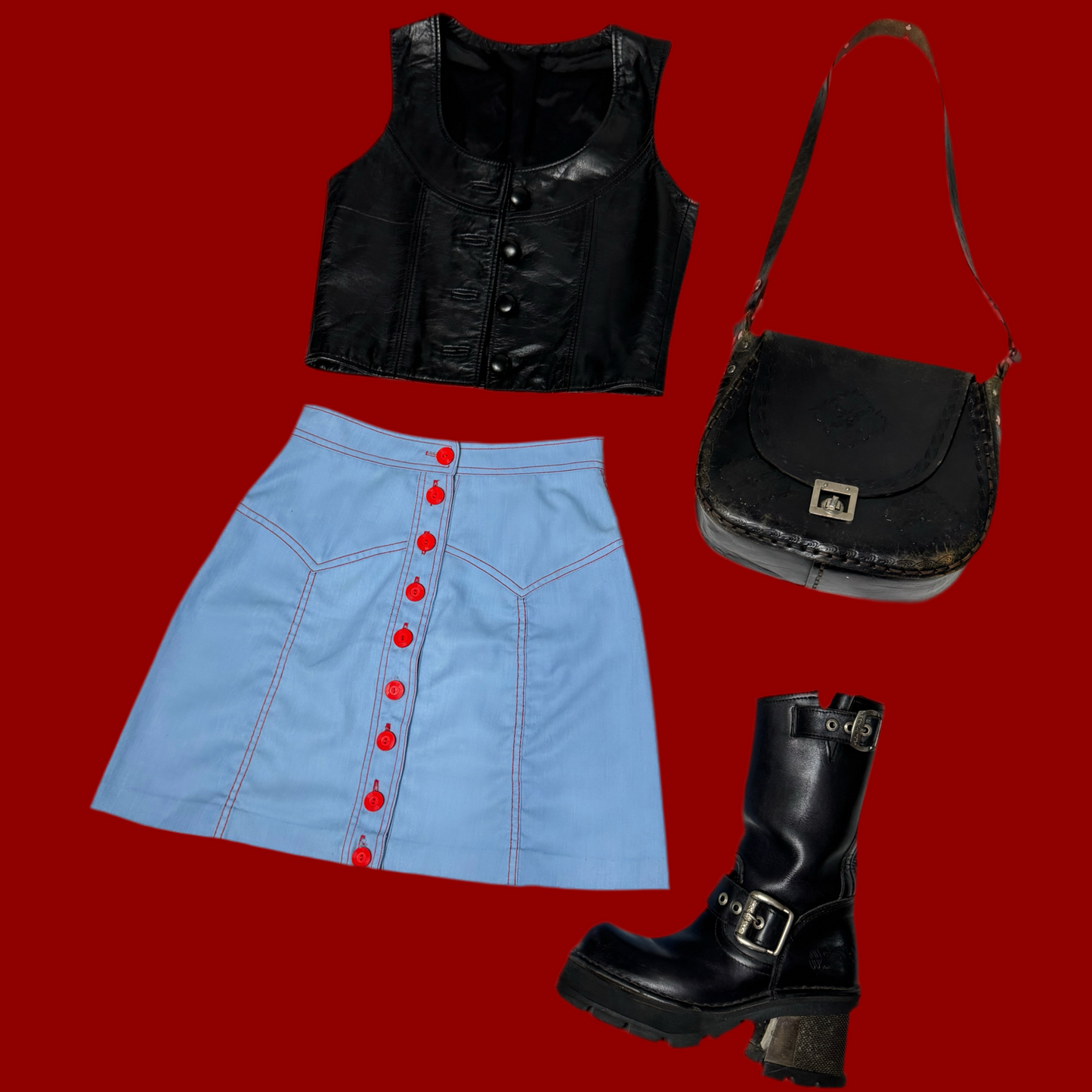1970's A-line western skirt