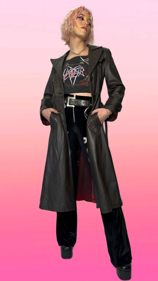 SUPER 70s LEATHER TRENCH COAT