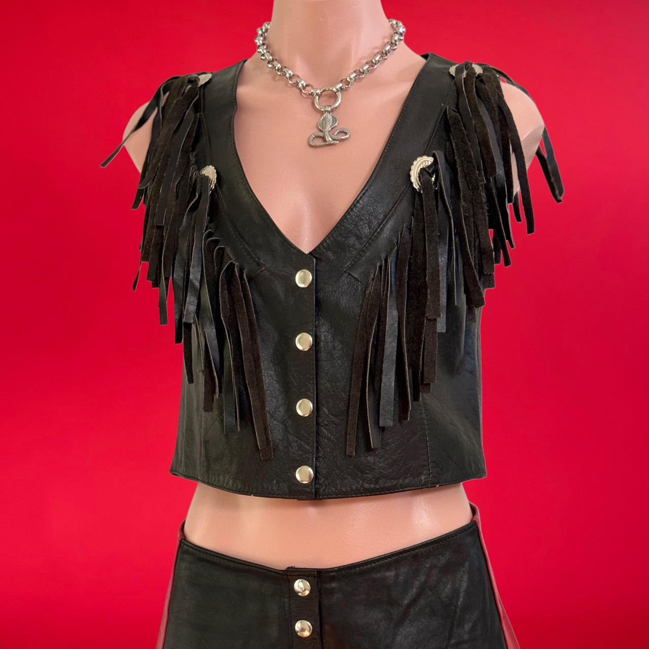 ROUGH RIDERS Leather fringe vest