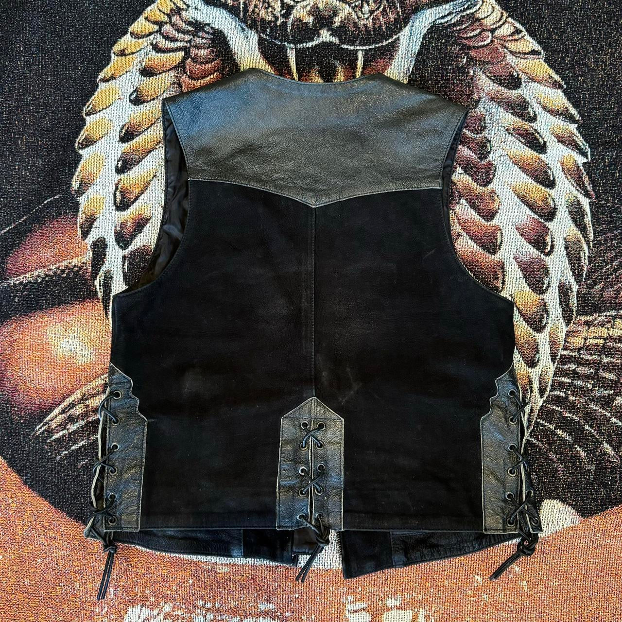 Western Biker Suede Leather Vest