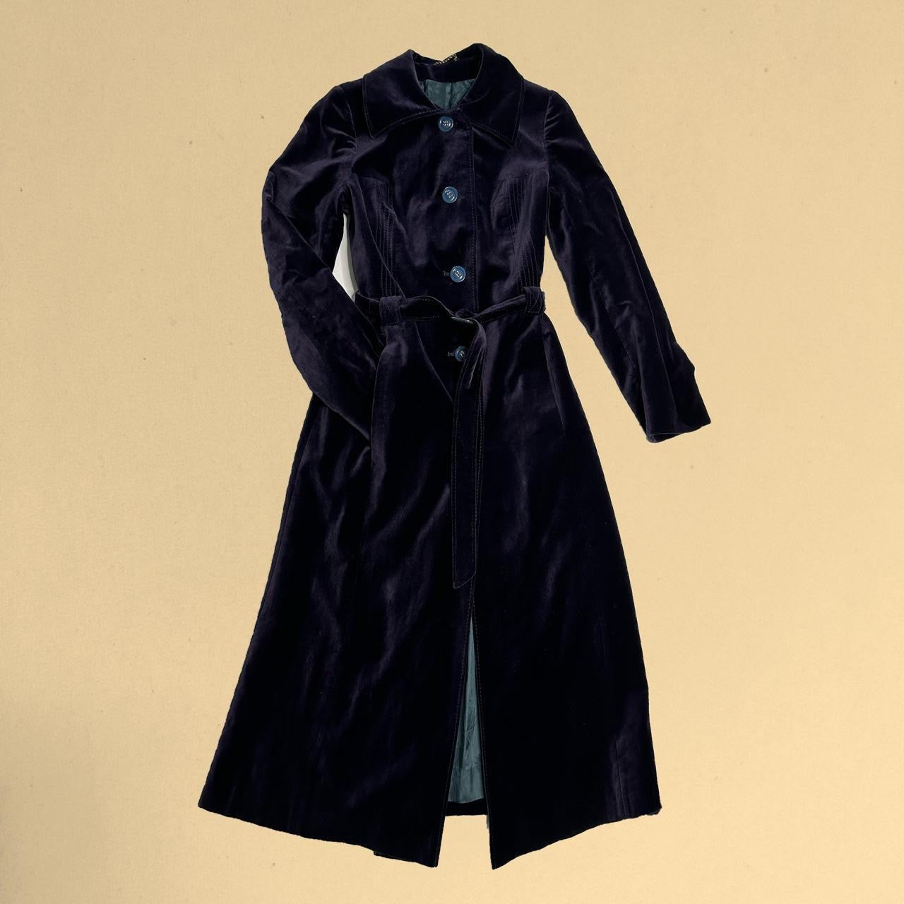 VINTAGE 70s VELVET TRENCH COAT