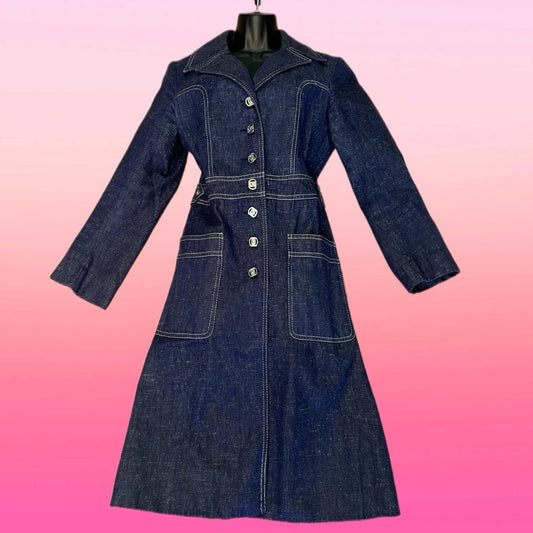 VINTAGE LONG LINE DENIM COAT