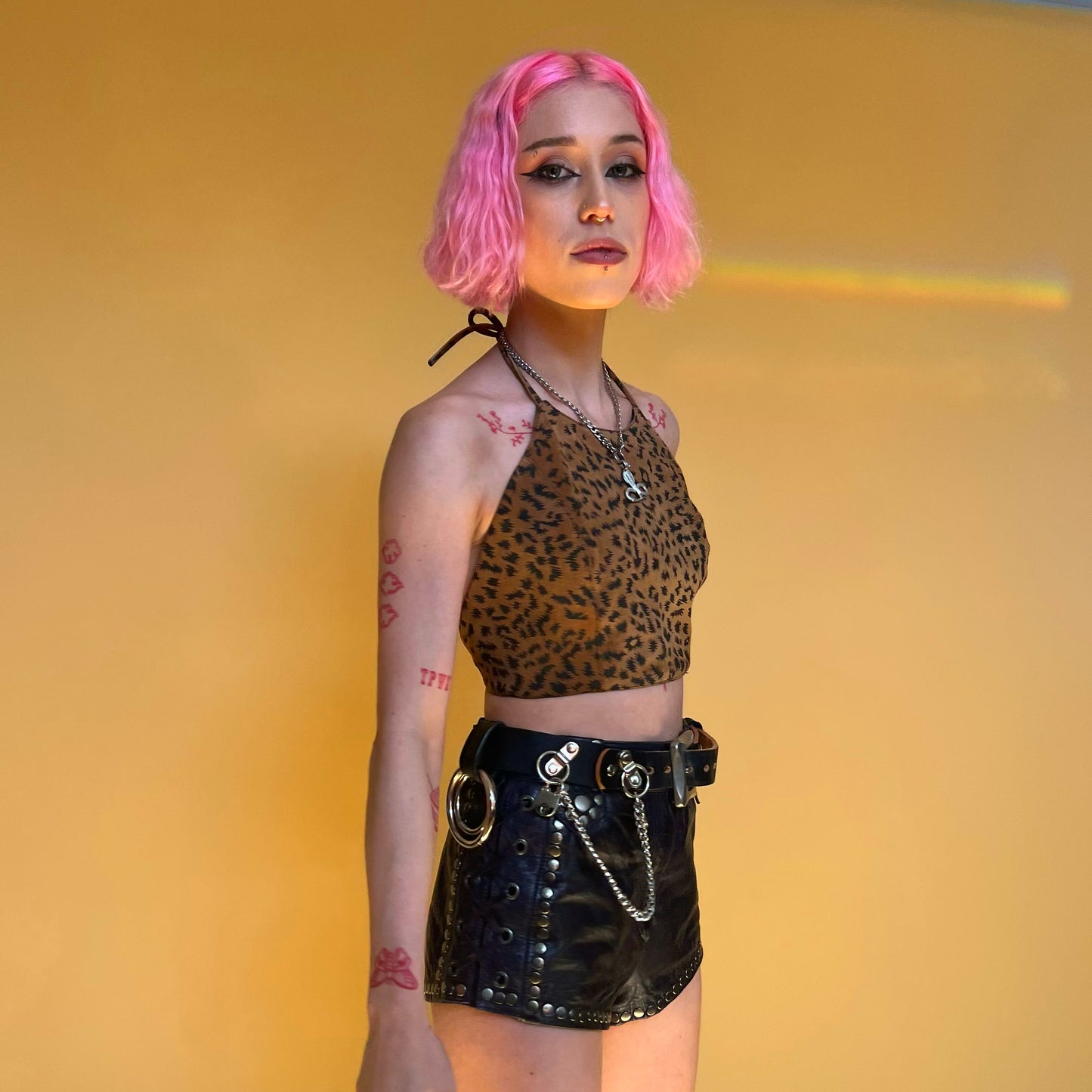 VINTAGE EASYRIDERS SUEDE LEATHER HALTER TOP