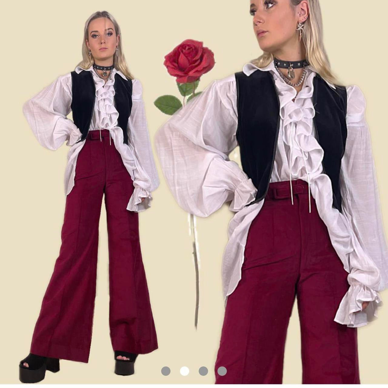 1970s vintage velvet Sir for Her flare pants