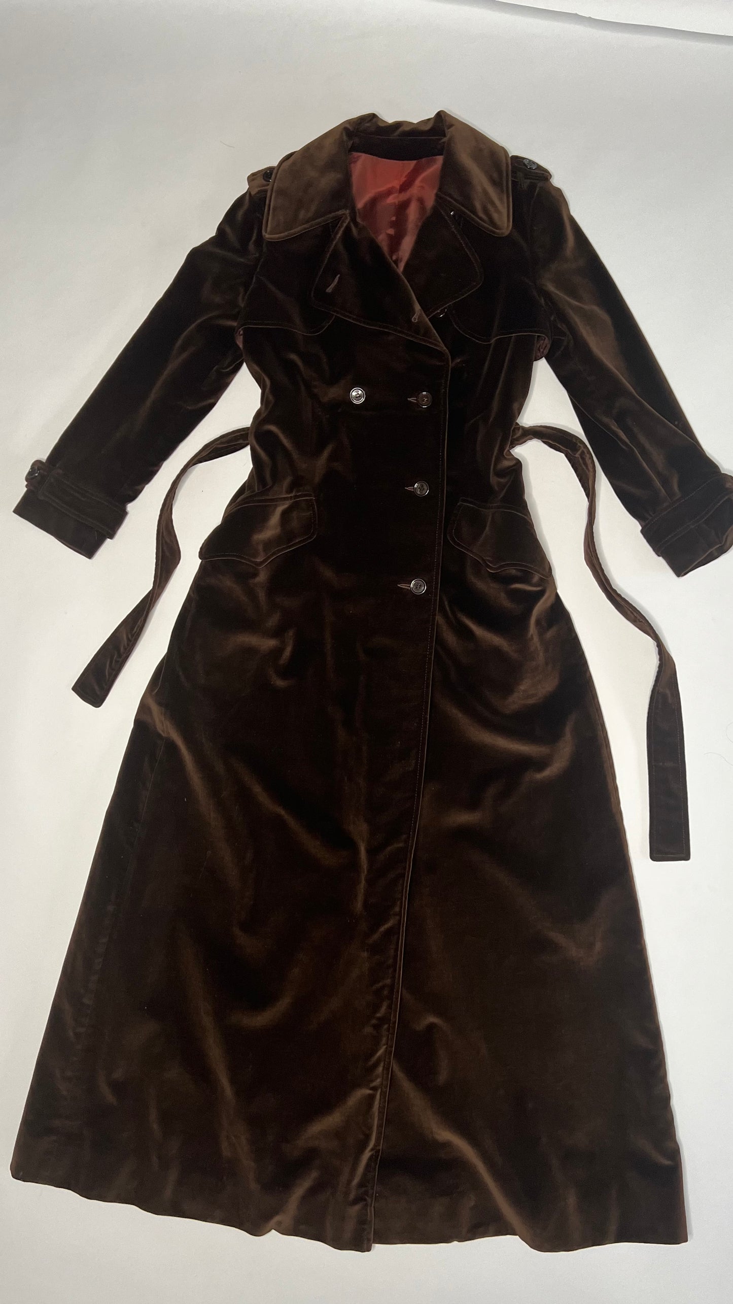 1960's CALVIN KLEIN Designer Velvet Trench Coat