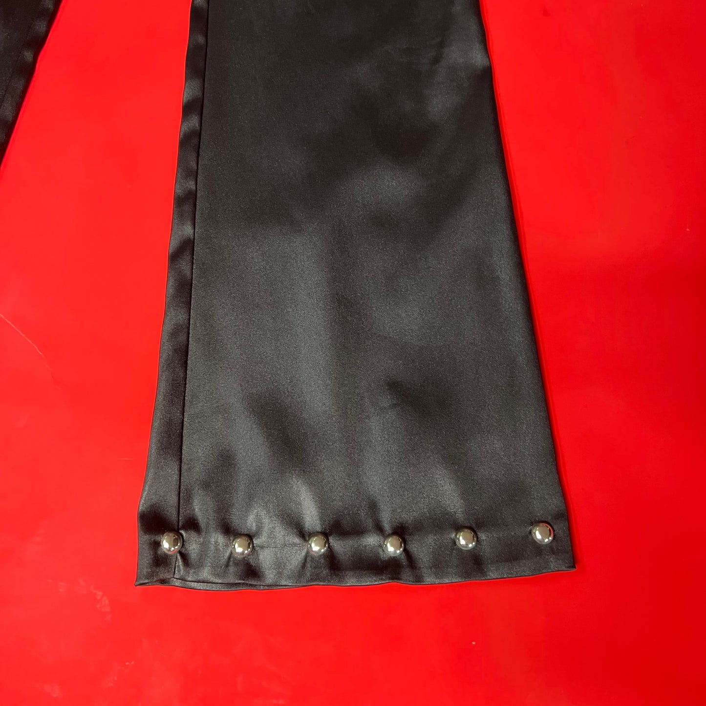 BLACK STUDDED REWORKED VINTAGE BOOT CUT PANTS
