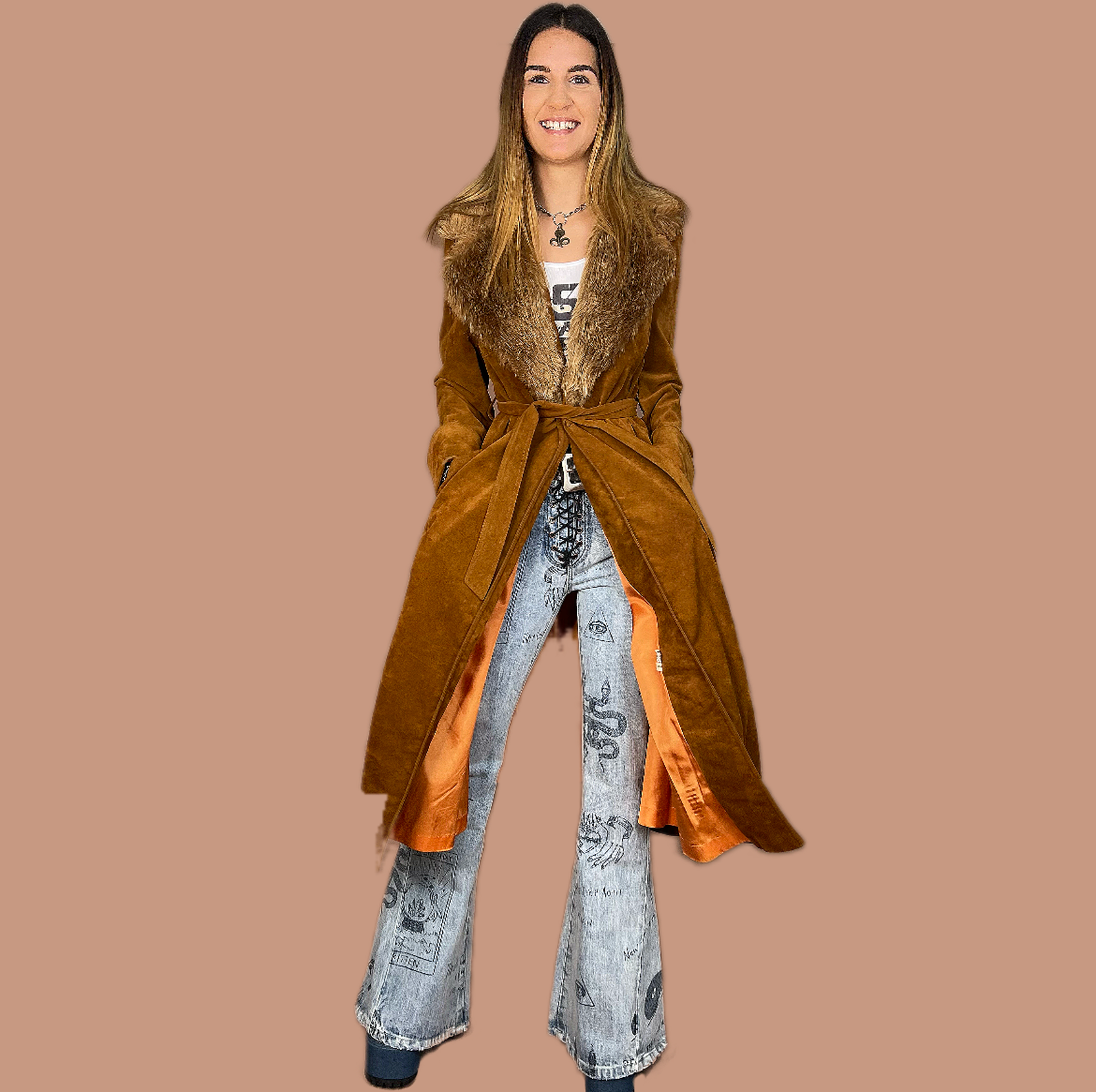 Vintage faux suede/velvety coat