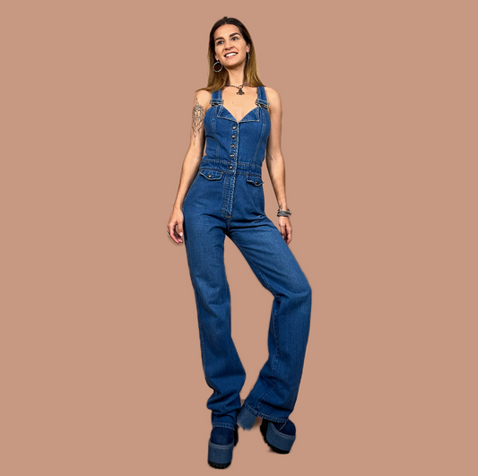 rare 1970's vintage denim jumpsuit Saints and Sinners Vintage