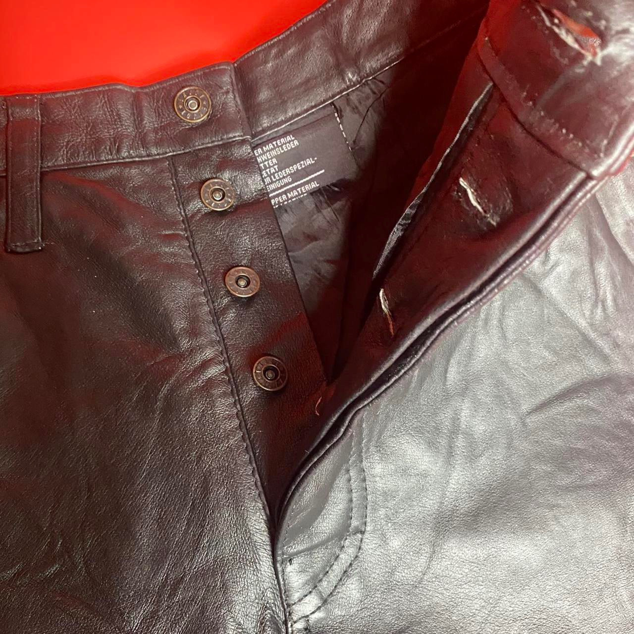 Black leather shorts