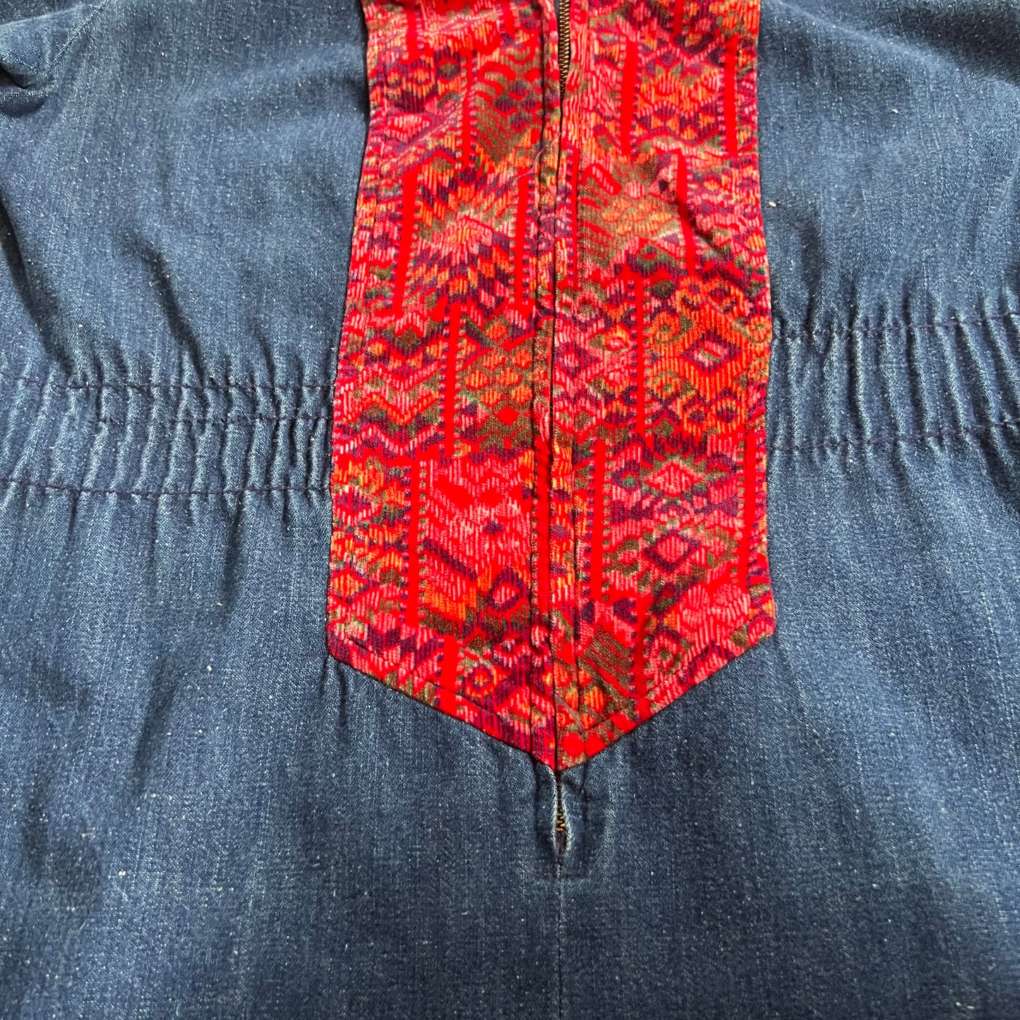 1970s Denim Velvet Jumpsuit