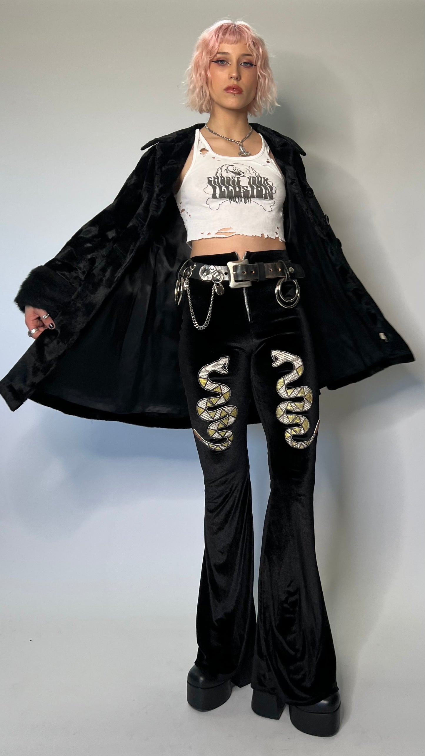 60s TEXTURED FAUX FUR COAT