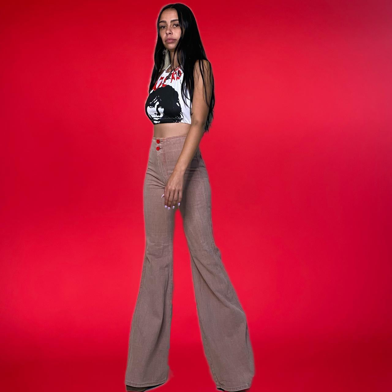 1970s pink Amco flare jeans