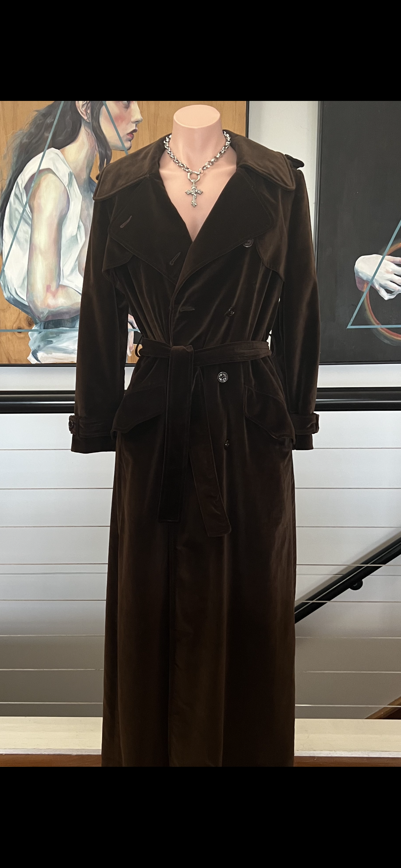1960's CALVIN KLEIN Designer Velvet Trench Coat