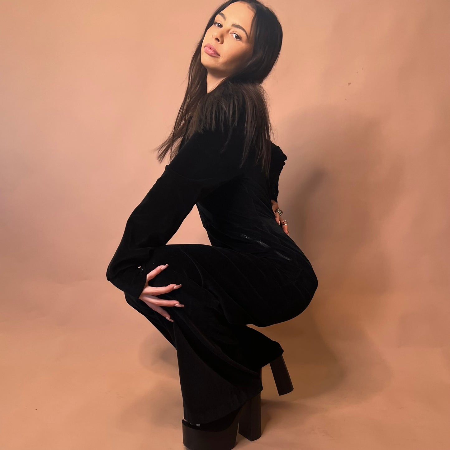 Rare 1970s Velvet Jumpsuit