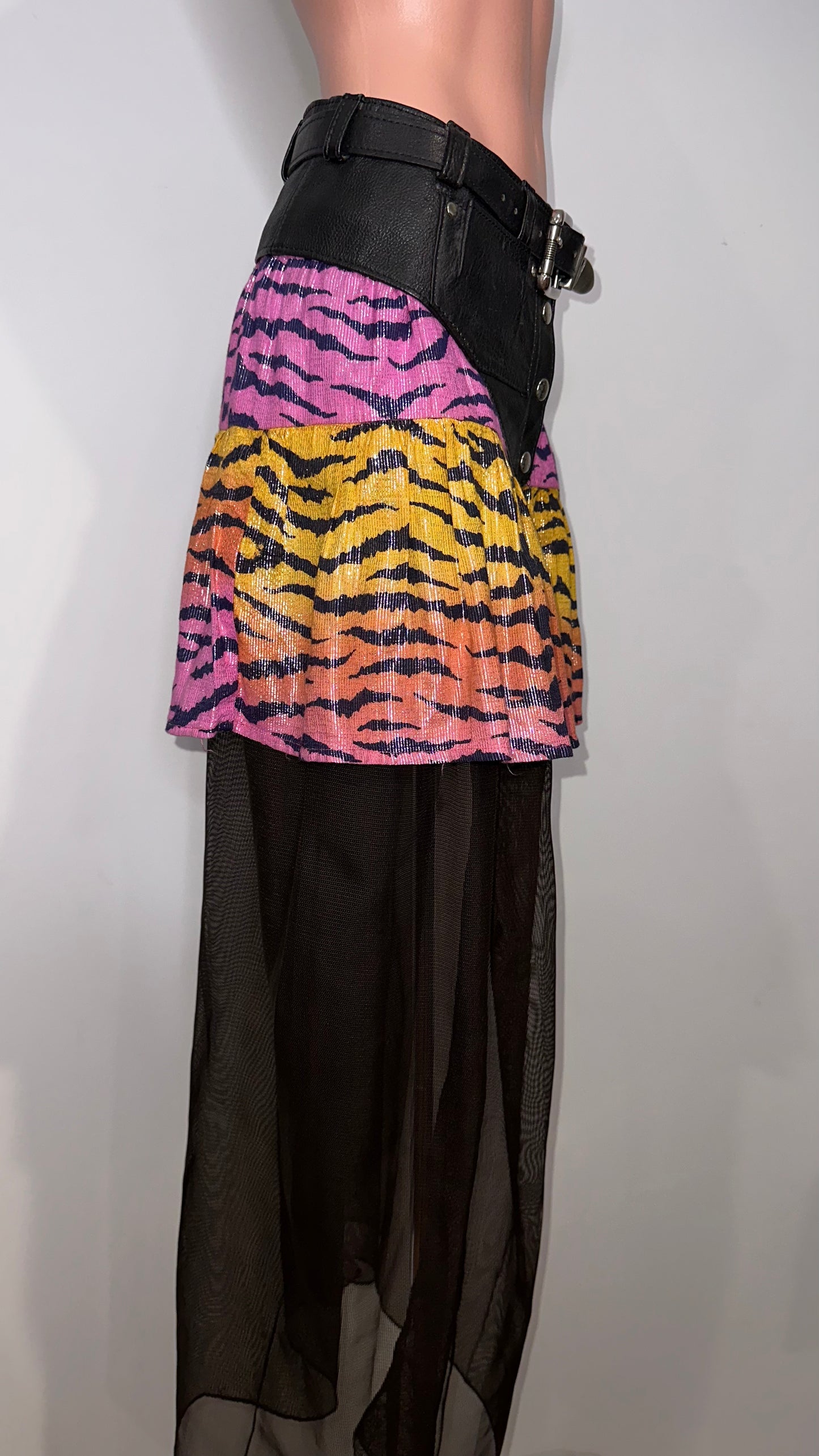 90s BLACK LEATHER UTILITY BELT