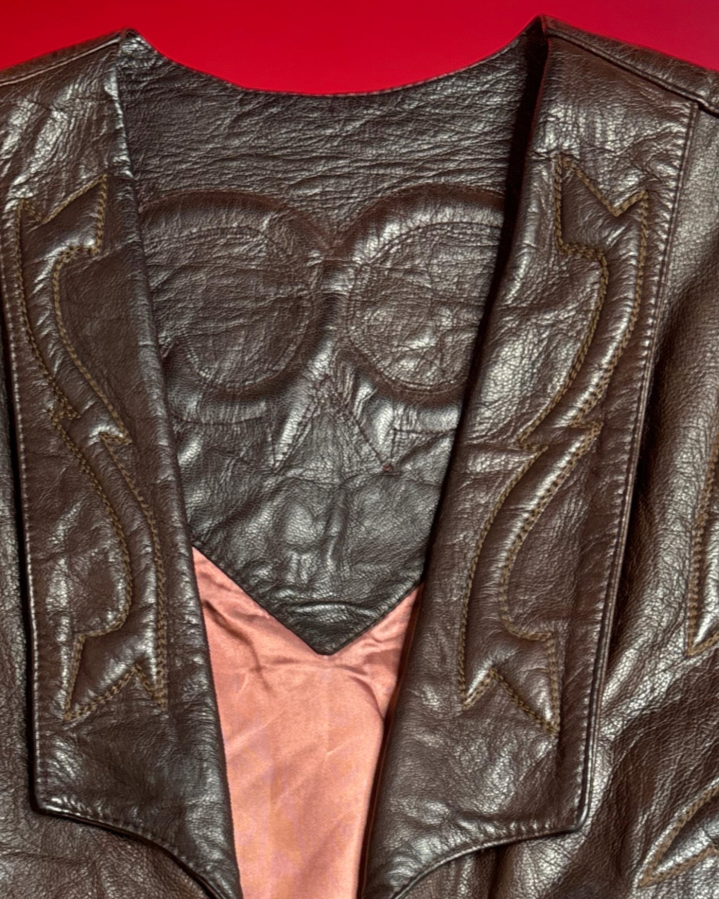Mens 70s North Beach Leather Vest