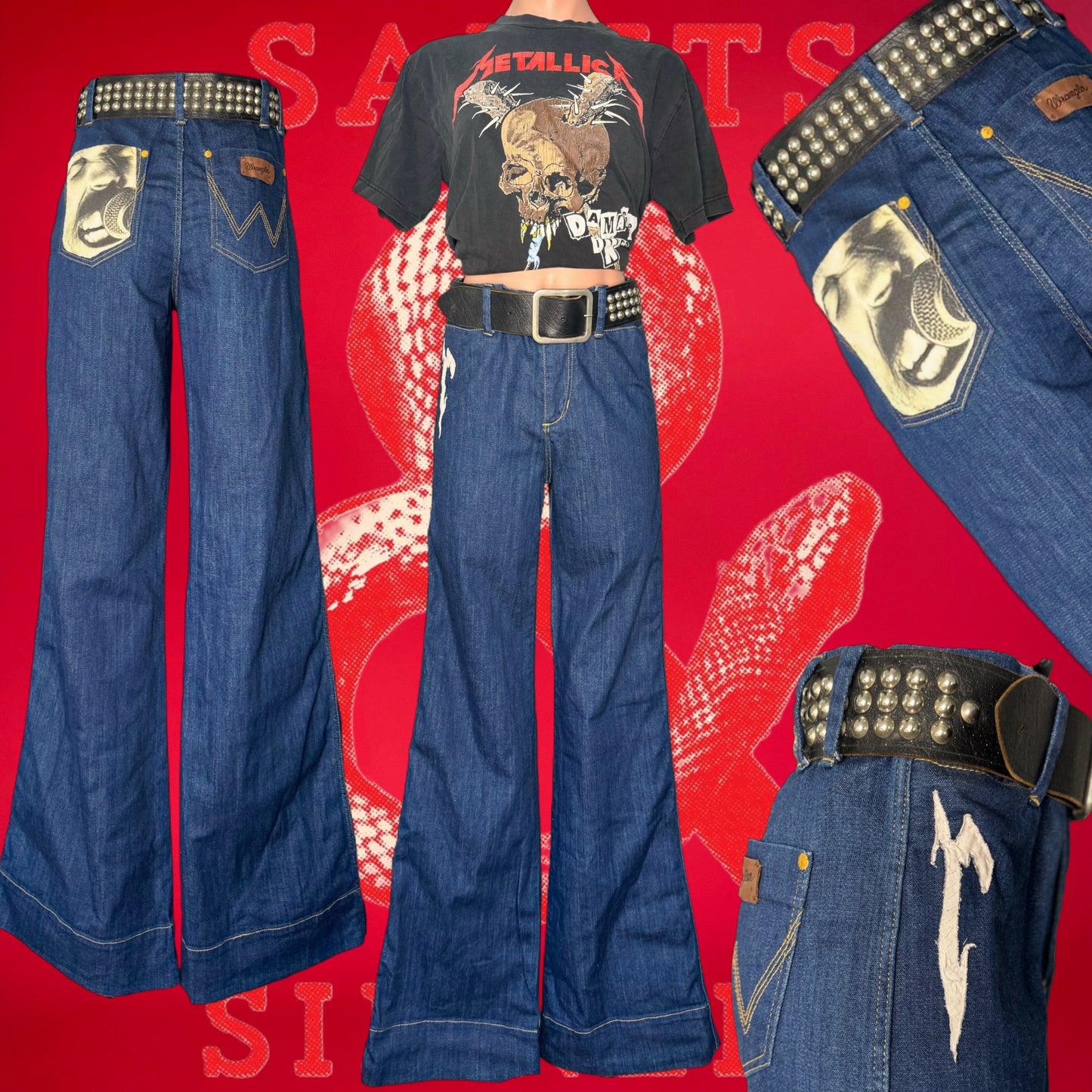 Metallica reworked Wrangler Bell Bottom Jeans