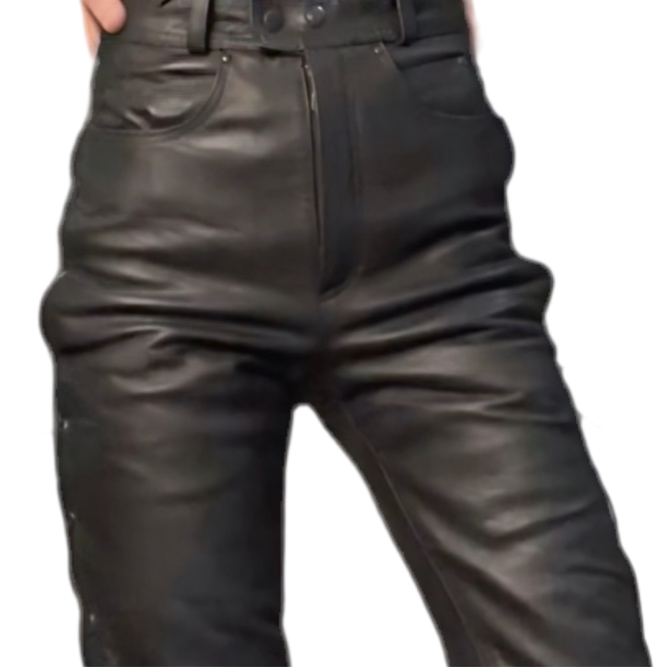 Black Leather lace up / pants