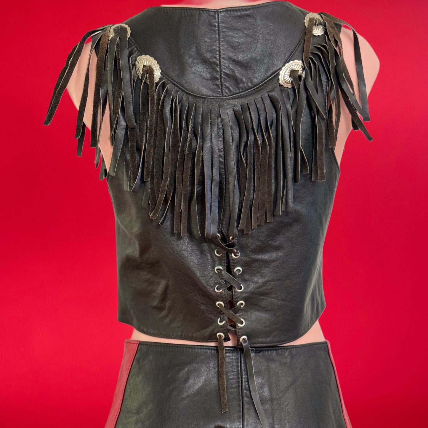 ROUGH RIDERS Leather fringe vest