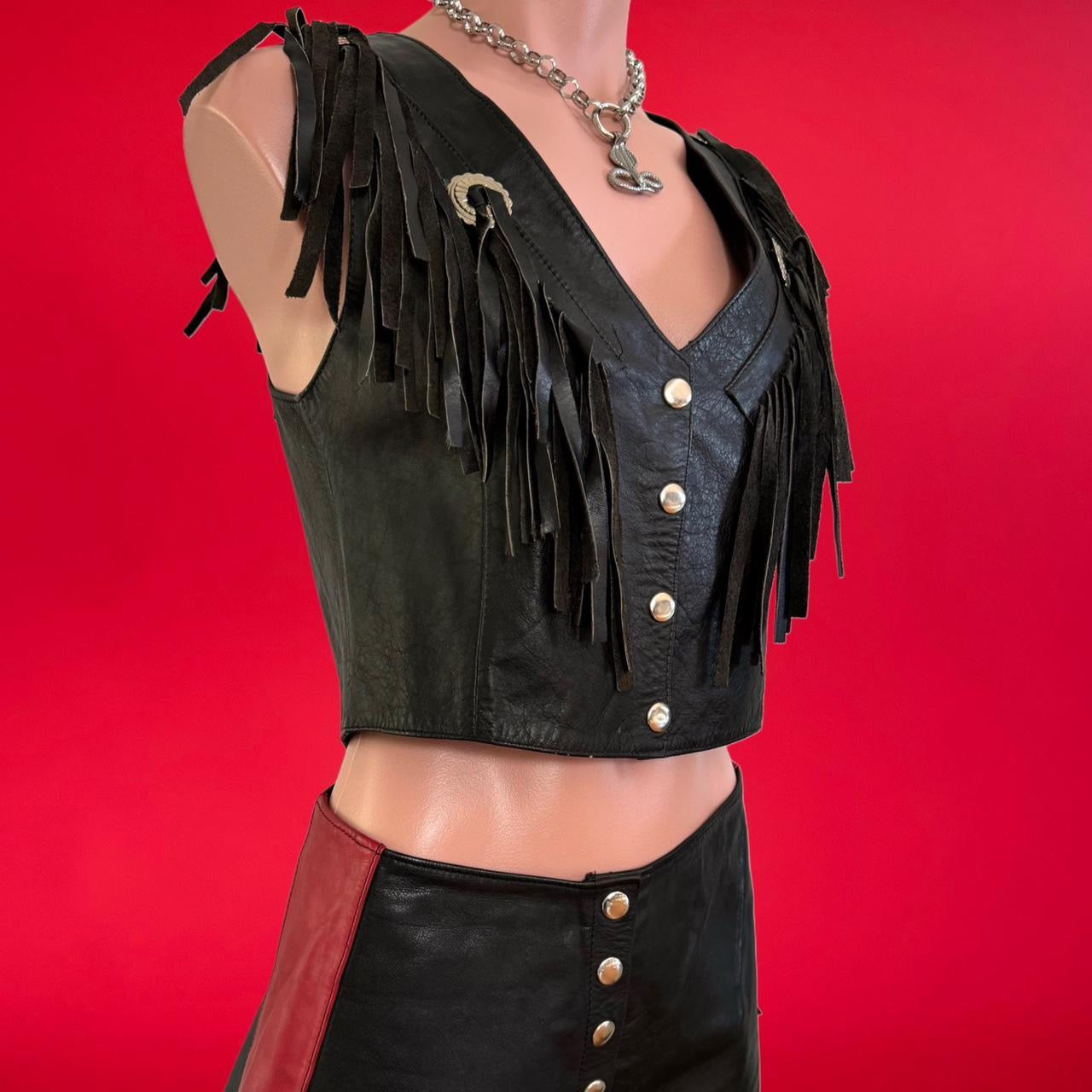 ROUGH RIDERS Leather fringe vest