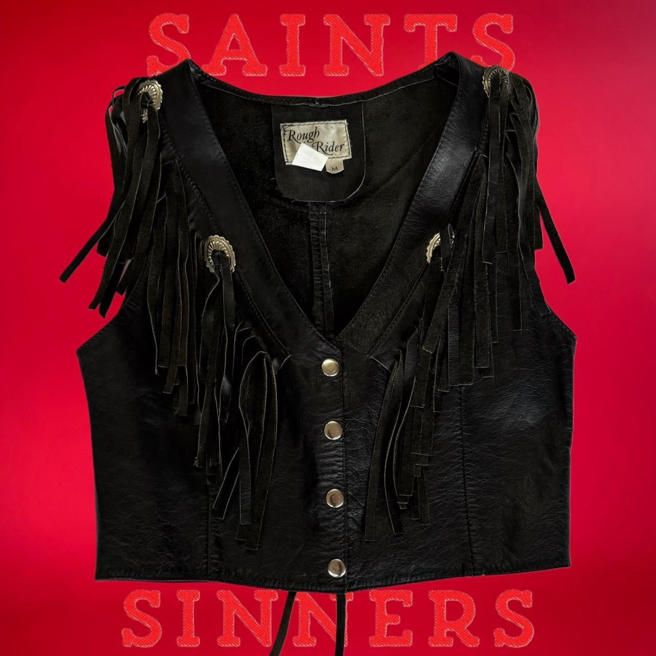 ROUGH RIDERS Leather fringe vest