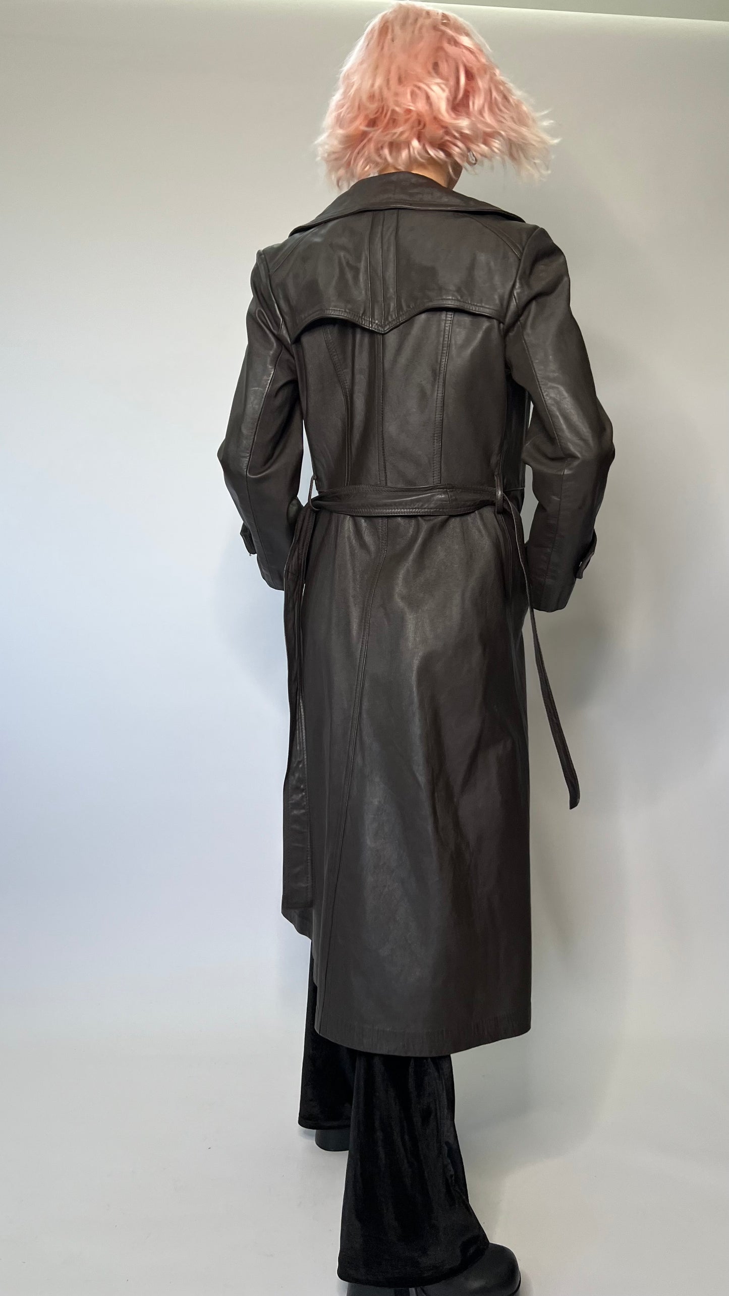 SUPER 70s  LEATHER TRENCH COAT