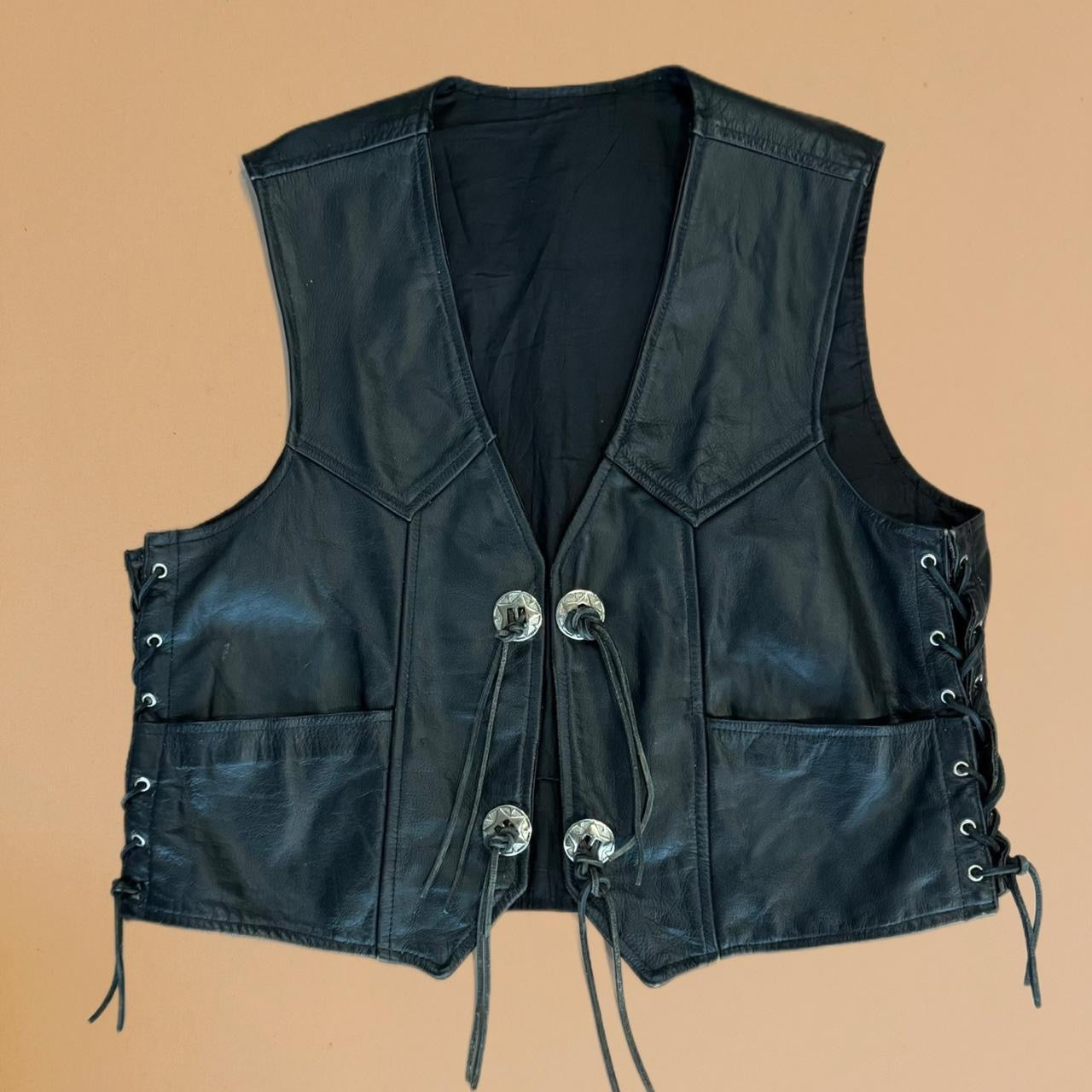 Vintage 90s Mens XL Leather Vest