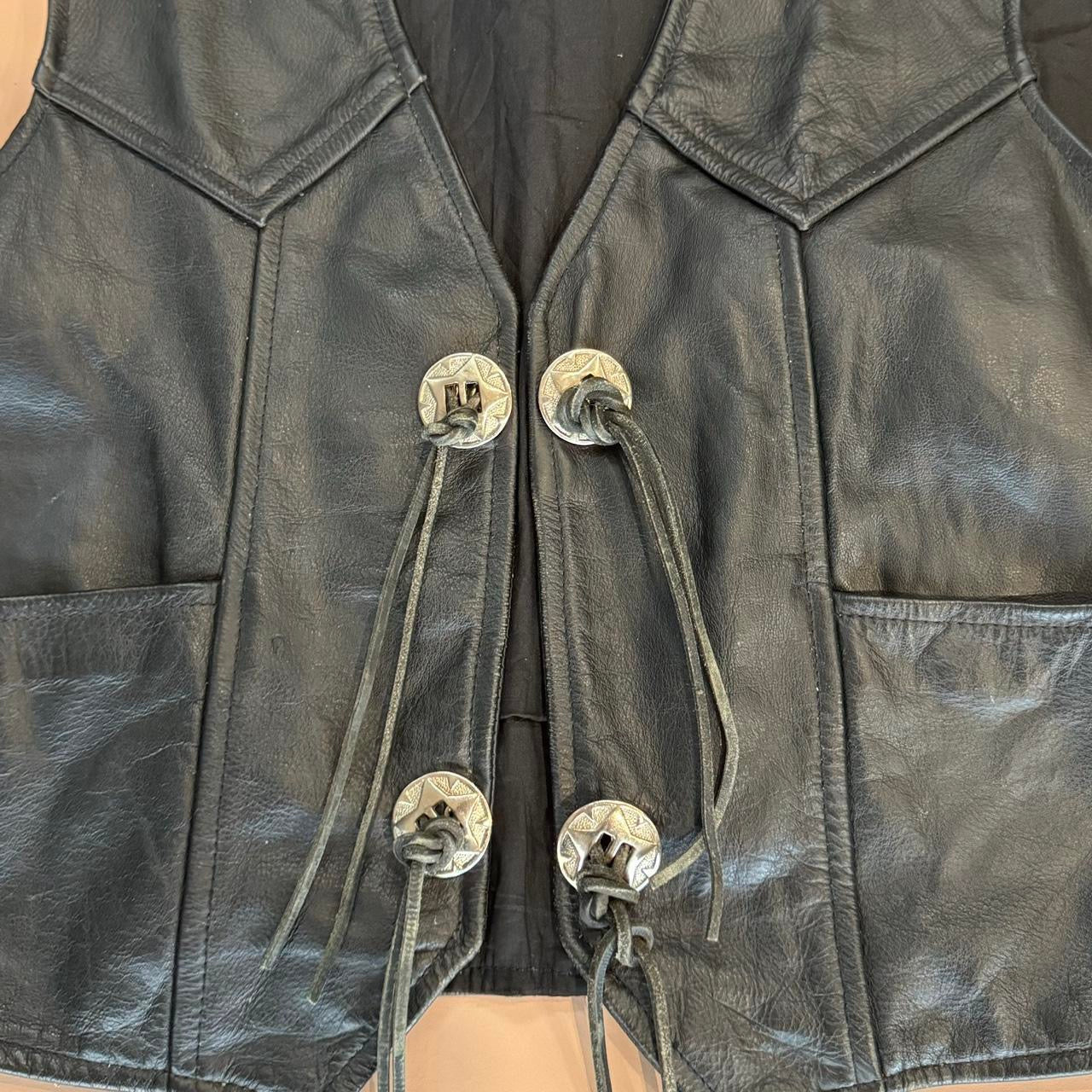 Vintage 90s Mens XL Leather Vest