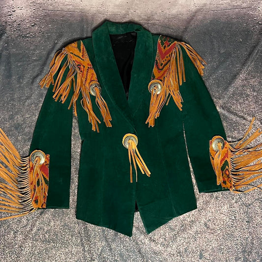 GREEN SUEDE VINTAGE JACKET