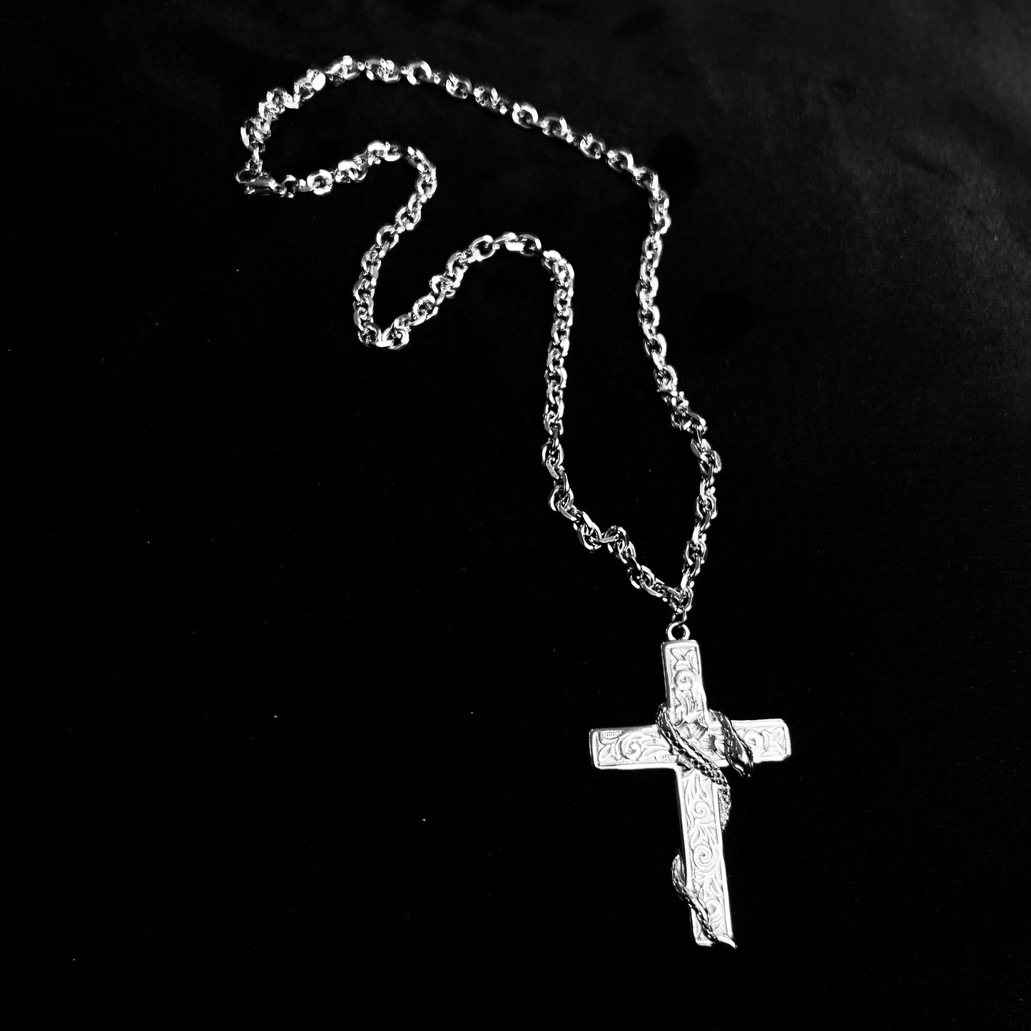 CRUCIFIED SERPENT NECKLACE