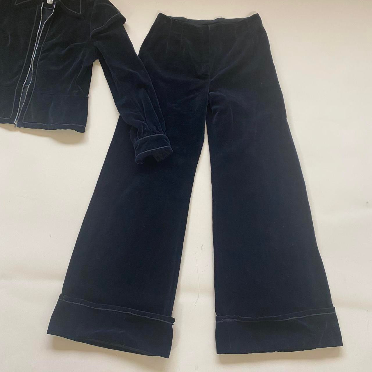 1970s velvet two piece flare pants & jacket
