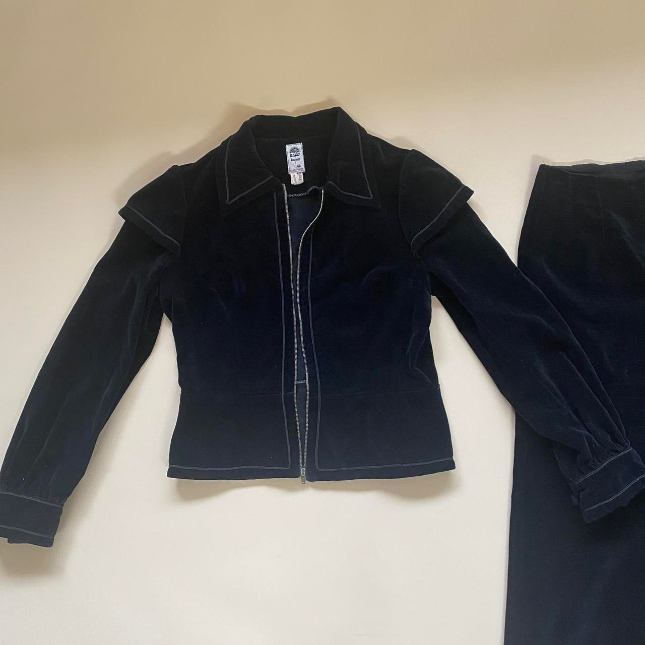 1970s velvet two piece flare pants & jacket
