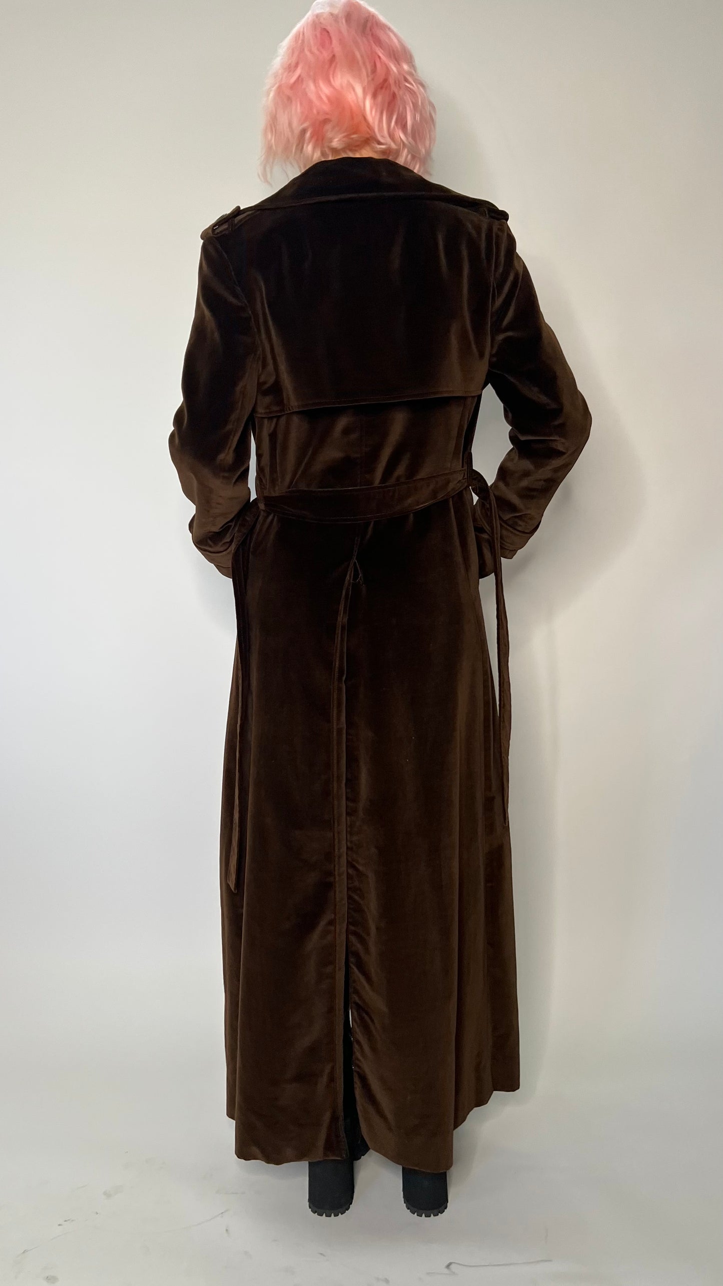 1960's CALVIN KLEIN Designer Velvet Trench Coat