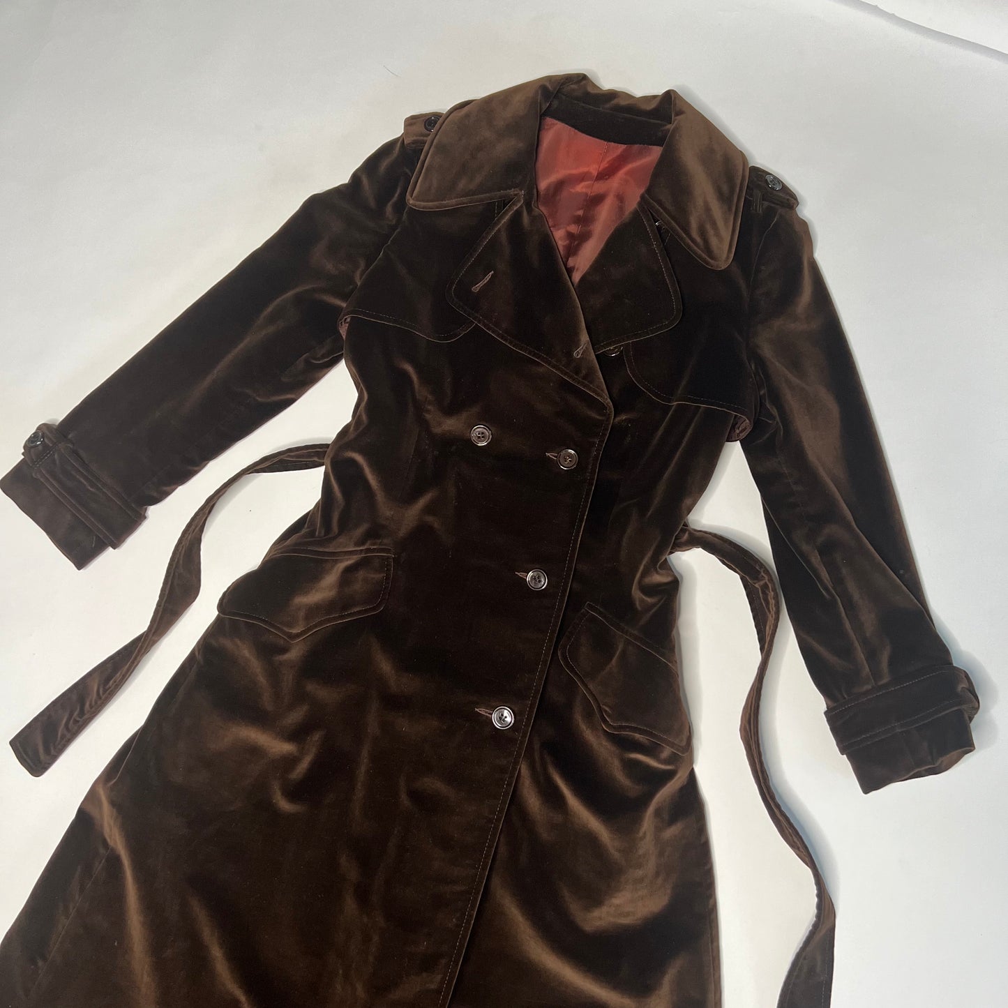1960's CALVIN KLEIN Designer Velvet Trench Coat