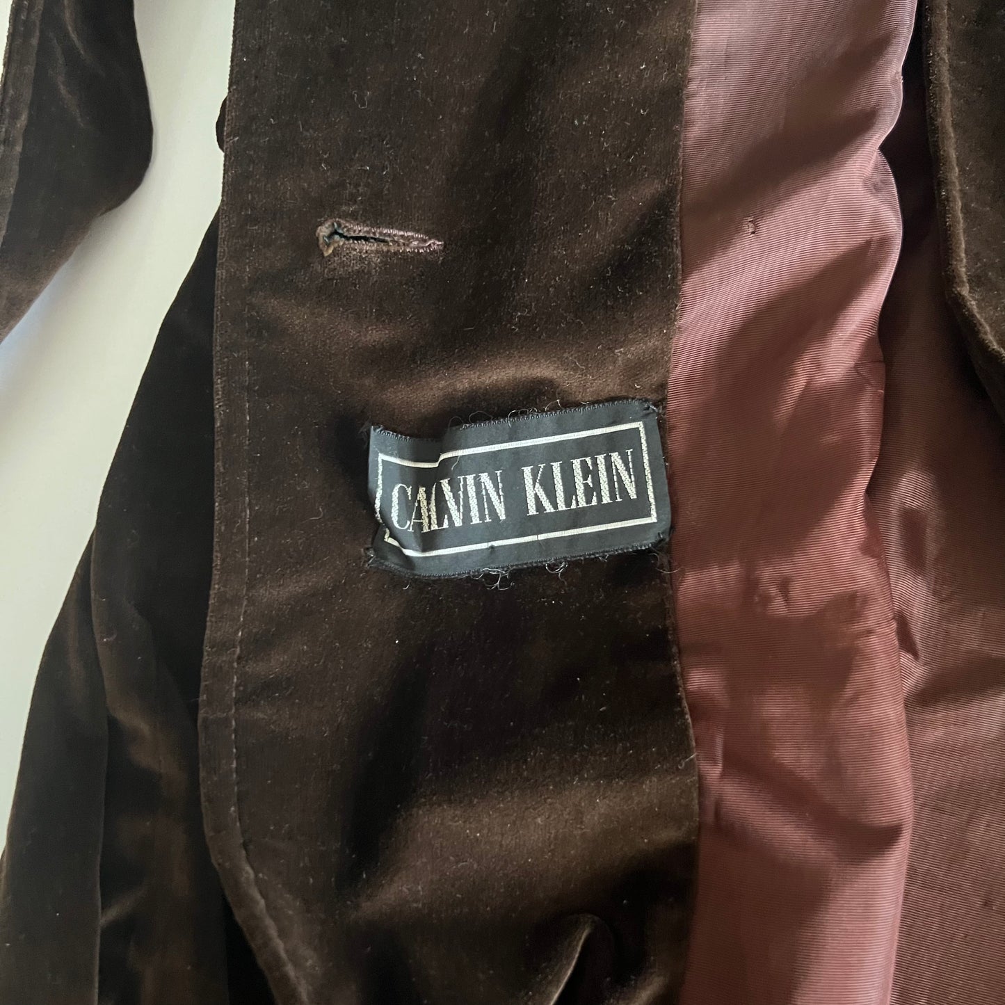 1960's CALVIN KLEIN Designer Velvet Trench Coat