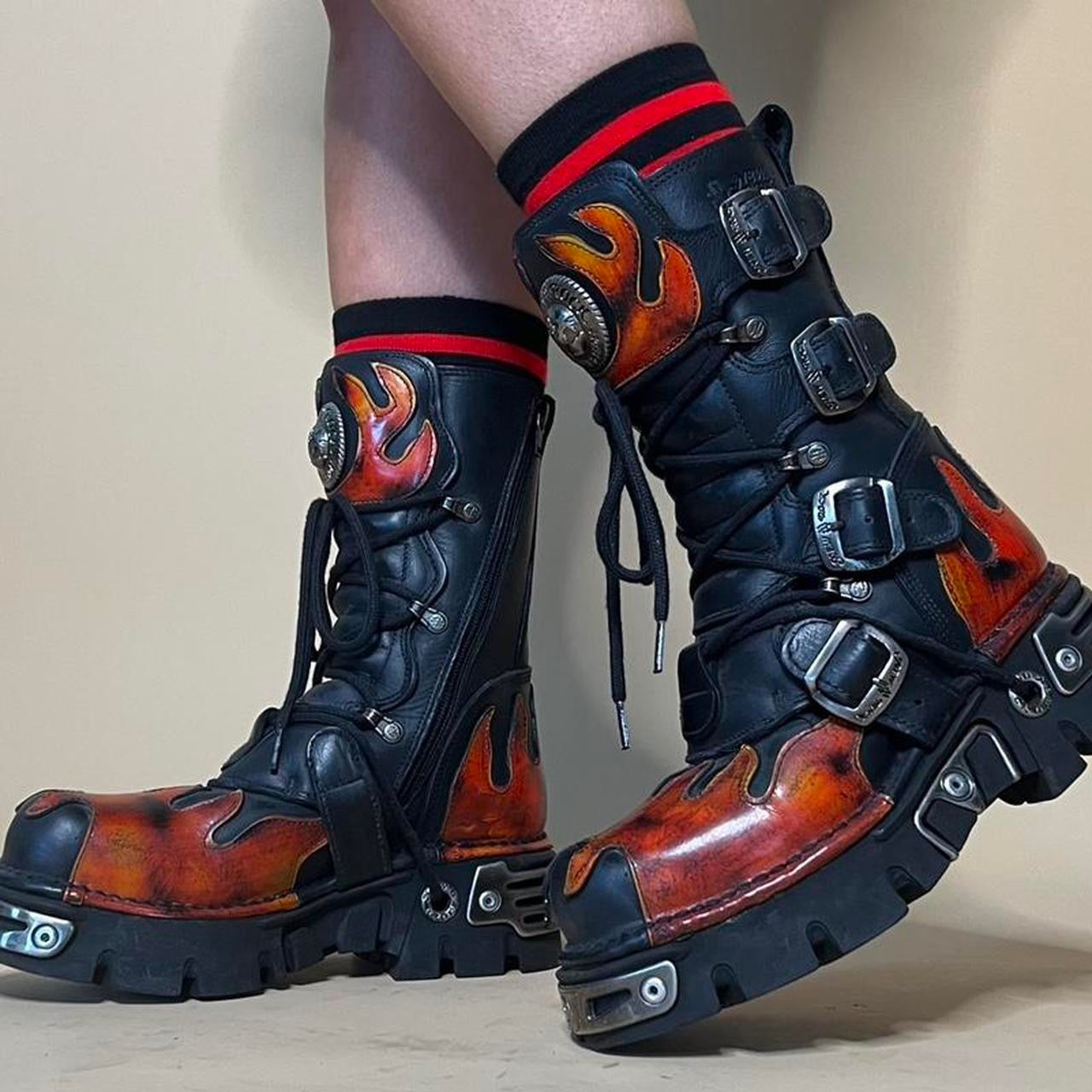 NEW ROCK Reactor flame boots – Saints & Sinners Vintage