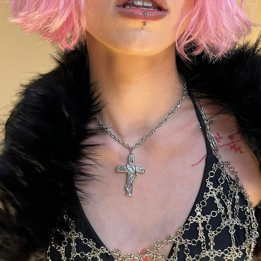 CRUCIFIED SERPENT NECKLACE