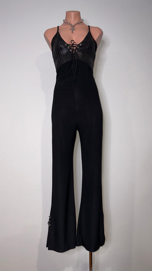 90s SPANDEX FLARED JUMPSUIT